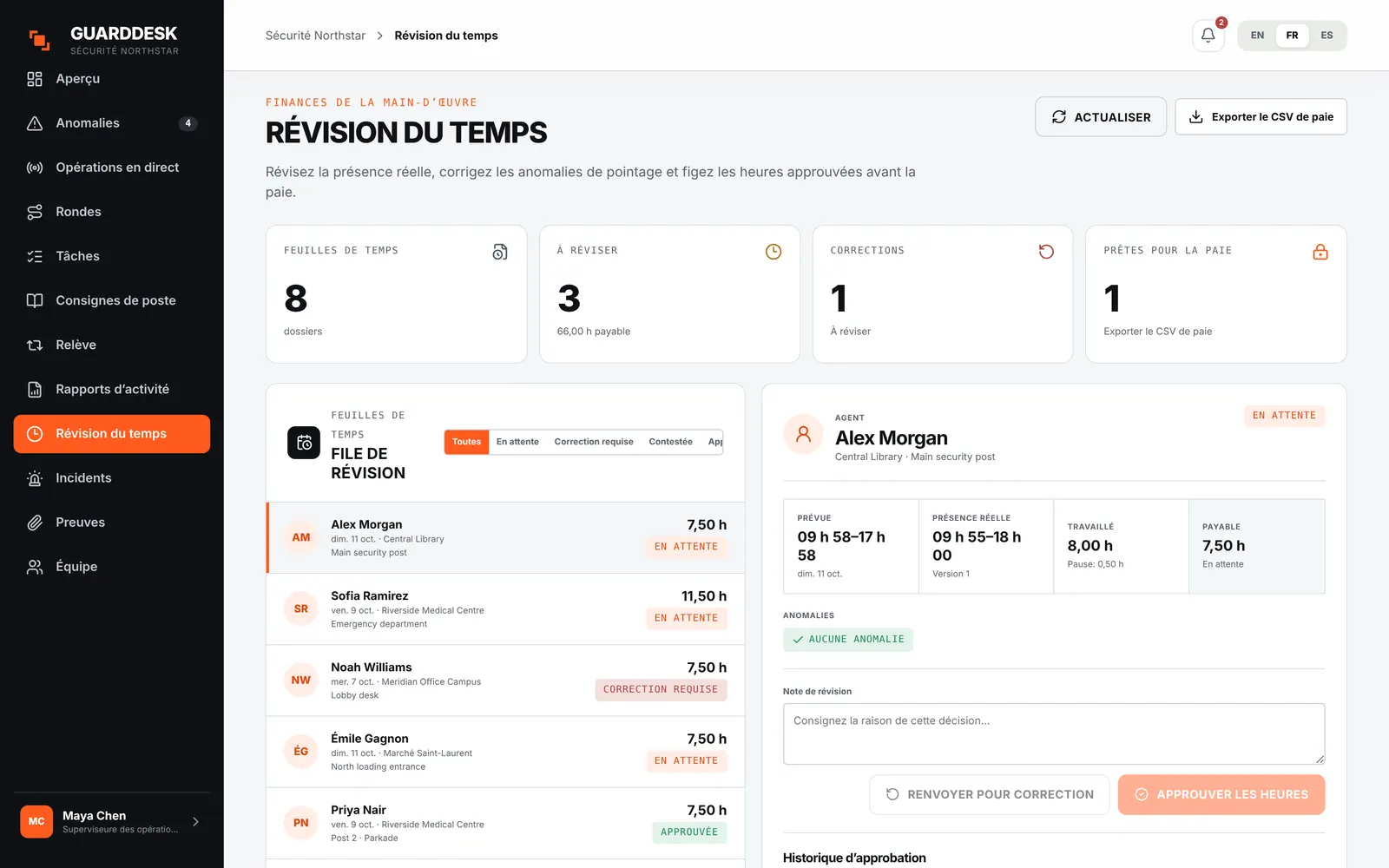 Révision des heures